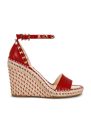 Rockstud Double Wedge Espadrilles