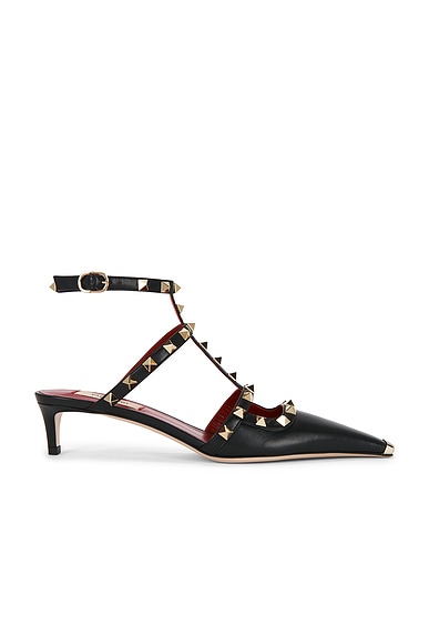 Valentino Garavani Rockstud Ankle Strap Pump in Nero