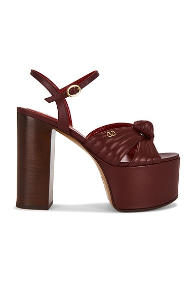 Valentino Garavani Crasher Sandal in Red Wine & Noce