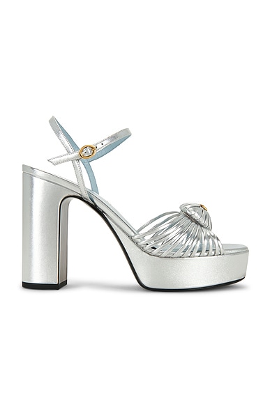 Valentino Garavani Coeur Royal Sandal in Silver