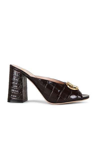 Valentino Garavani Vlogo Signature Mule Sandal in Oak Brown
