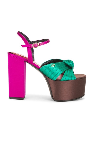 Valentino Garavani Crasher Sandal in Spearmint, Fondant, & Fuxia