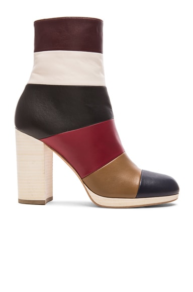 Multicolor Leather Booties