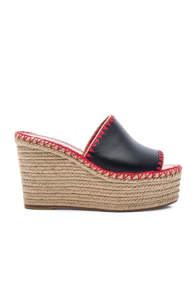 Color Crochet Leather Wedges