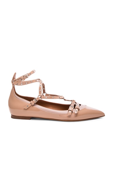 Love Latch Patent Leather Ballerina Flats