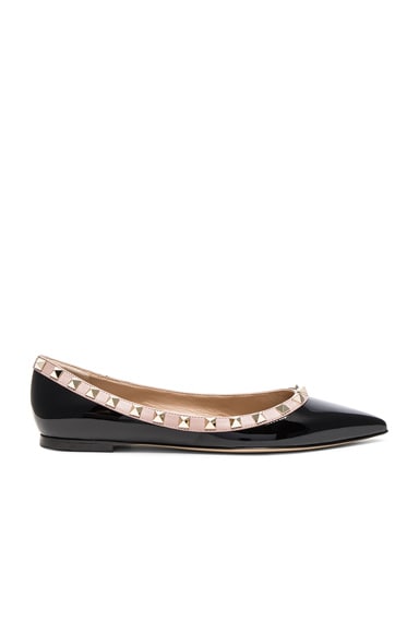 Leather Rockstud Ballerina Flats