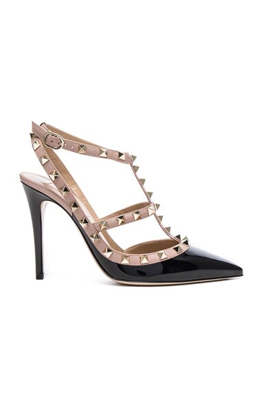 Rockstud Patent Leather Ankle Strap Heels