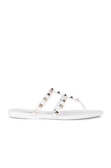 Valentino Garavani PVC Thong Sandals in White