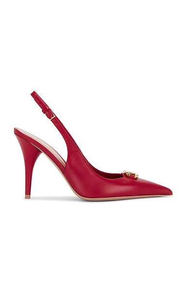 Valentino Garavani V Logo The Bold Edition Sling Back Pump in Rosso V