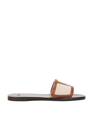 Valentino Garavani Viva Superstar Slide in Naturale & Tobacco