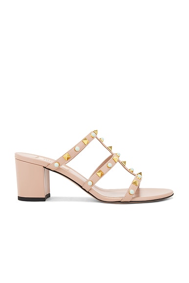 Valentino Garavani Rockstud Mule in Rose Cannelle & Latte Menta