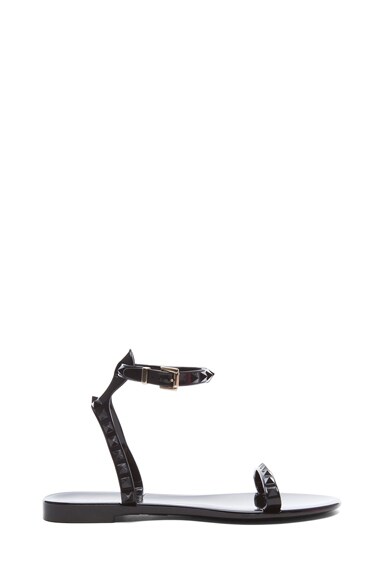 Valentino Rockstud PVC Jelly Sandals in Black | FWRD