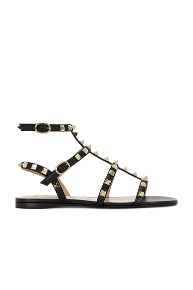Valentino Garavani Rockstud Sandal in Nero