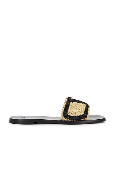 Valentino Garavani Viva Superstar Slide in Naturale & Nero