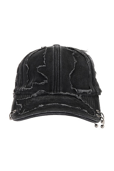 VETEMENTS Fully Distressed Piercing Cap in Black | FWRD