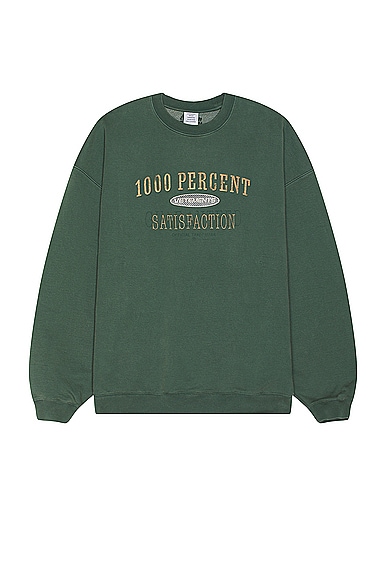 Shop Vetements 1000 Percent Sweatshirt In Police Green