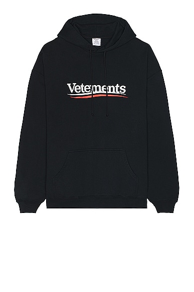 Shop Vetements Campaign Logo Hoodie In Black