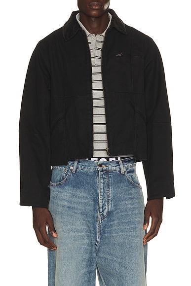 VETEMENTS Cut-Up Workwear Jacket in Black