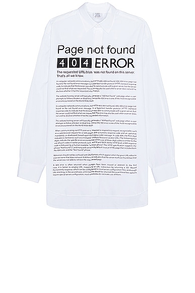Page Not Found Shirt in White