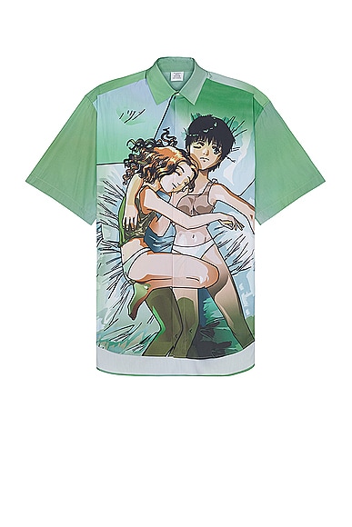 Anime Short Sleeved Shirt in Green