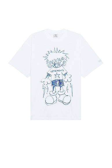 Scribbled Teen T-shirt in White