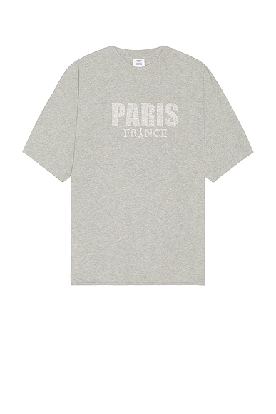 VETEMENTS Crystal Paris T-Shirt in Grey Melange