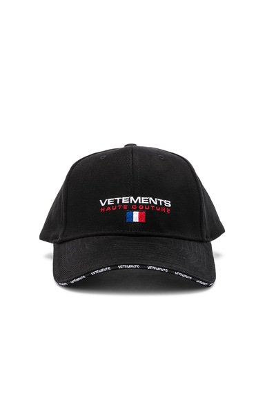 VETEMENTS Haute Couture Cap in Black | FWRD VETEMENTS Haute Couture Cap in Black | FWRD