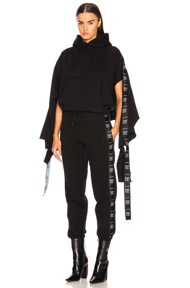 Vetements black hot sale tape hoodie