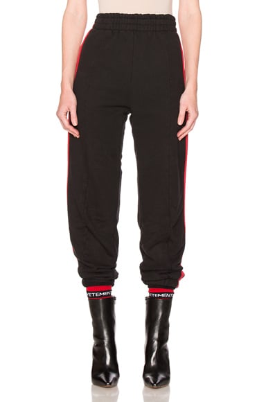 Biker Sweatpants with Red Stripes