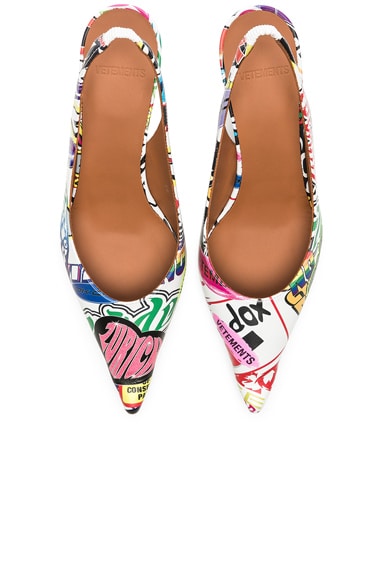 Leather Sticker Slingbacks