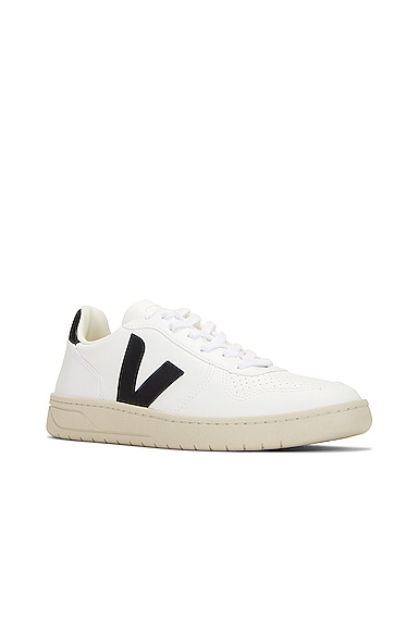 Shop Veja V-10 Sneakers In White & Black