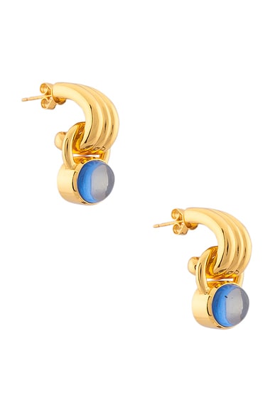 VALERE Pure Earrings in 22k Gold Plated & Blue Sapphire Quartz