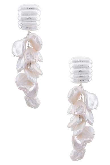 VALERE Emerge Earrings in Silver & Pearl
