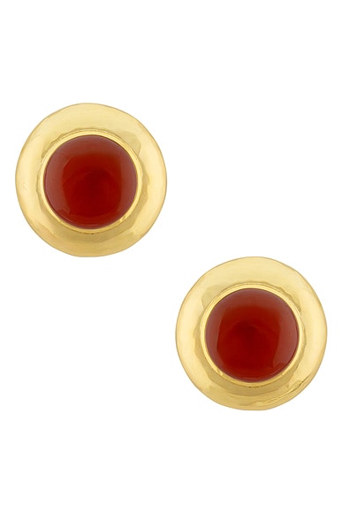 VALERE Briller Earrings in Red Jade & Gold