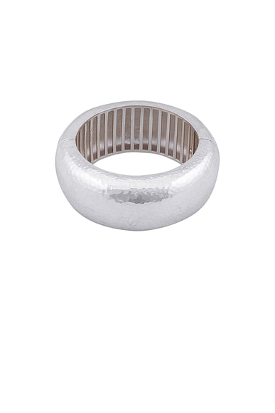 VALERE Domed Large Bangle Bracelet in Silver Plated