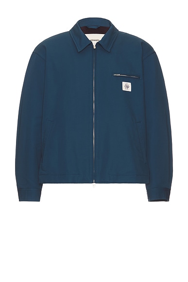 vowels Zip Up Work Jacket in Dark Teal
