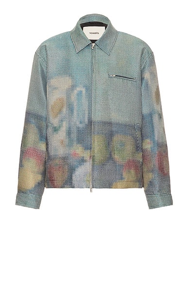 Abstract Fruit Zip Up Work Jacket