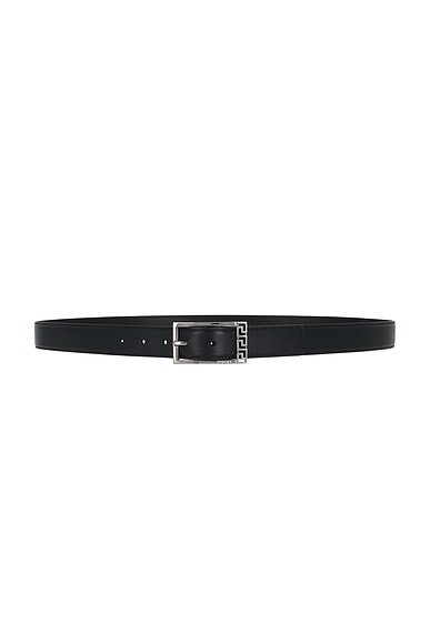 VERSACE Belt in Black & Ruthenium