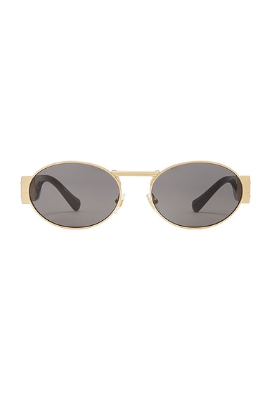 VERSACE Oval Sunglasses in Matte Gold