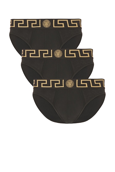 VERSACE Underwear Tri-Pack in Black