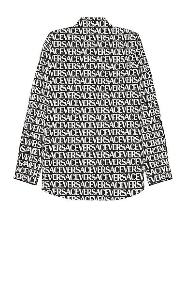 Shop Versace Allover Shirt In Black & White