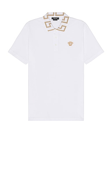 VERSACE Polo in Optical White