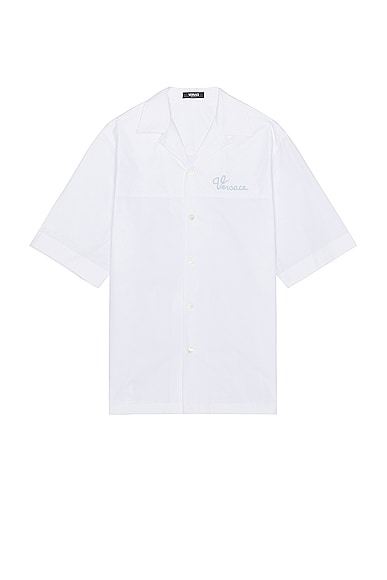 VERSACE Nautical Logo Embroidery Shirt in White