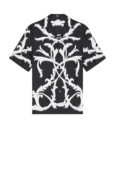 VERSACE Silk Shirt in Black & Bianco