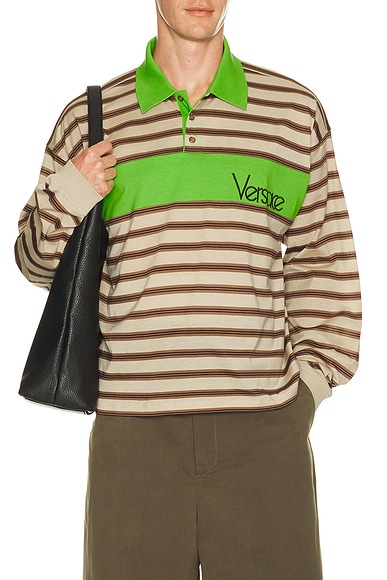 Polo With Intarsia And Vintage Logo Embroidery