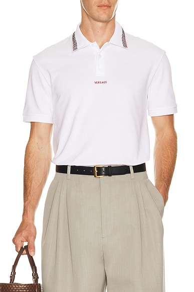 Polo Logo And Greca Embroidery