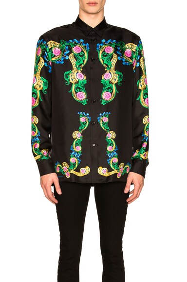 Versace beverly palm silk shirt clearance