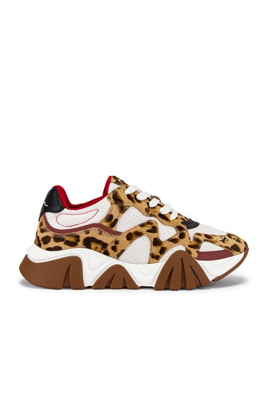 VERSACE VERSACE SNEAKER IN ANIMAL PRINT,WHITE,RED,VSAC-MZ35