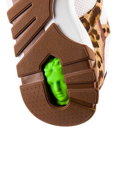 VERSACE VERSACE SNEAKER IN ANIMAL PRINT,WHITE,RED,VSAC-MZ35