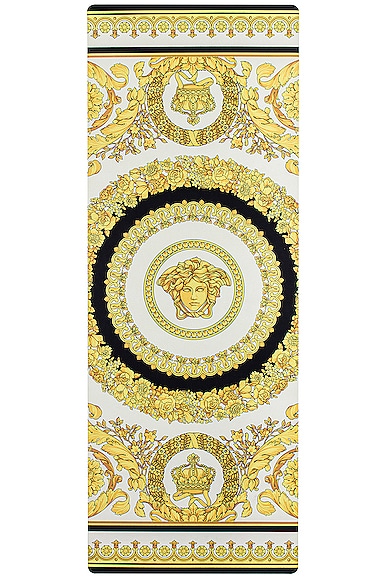 Versace Play On Yoga Mat In Black  White  & Gold